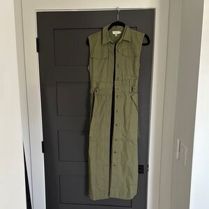 Olive Green Sleeveless Maxi Dress